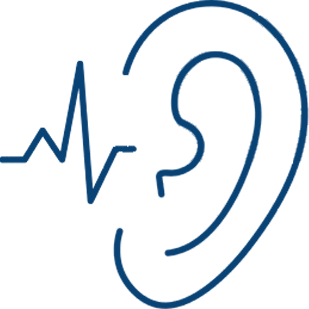 Microsuction icon with a graphic of an ear and sound